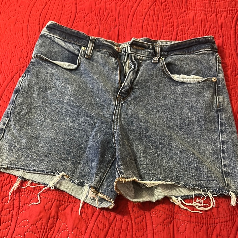 Wild Fable high rise Blue Jean Shorts Distressed Cut-Off size 12